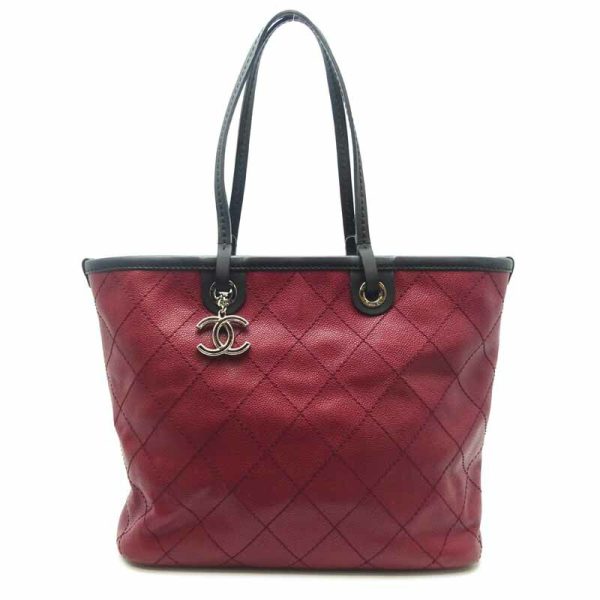 dh66831 1 Chanel On The Road Tote Caviar Skin Tote Bag Wine