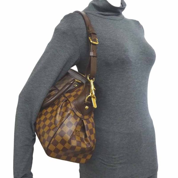 dh66963 8 Louis Vuitton Trevi PM Damier Ebene Handbag Brown