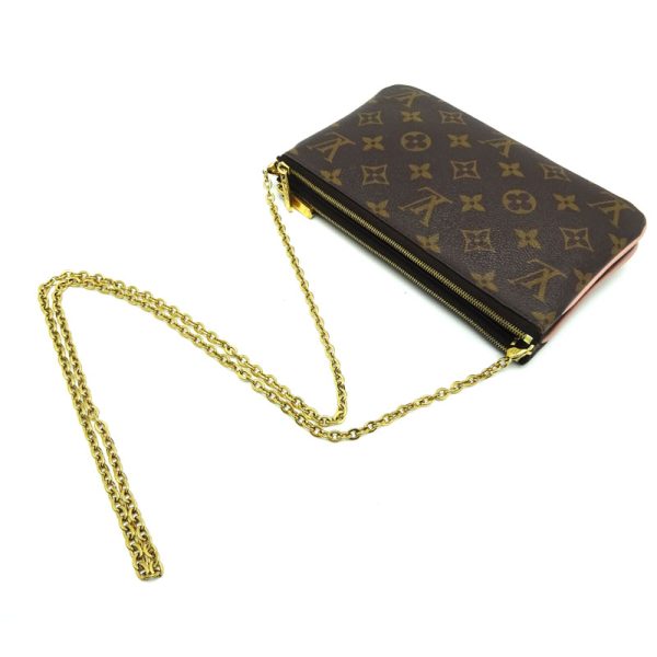 dh67070 4 Louis Vuitton Pochette Double Zip Monogram Pouch Brown