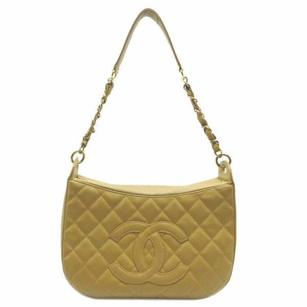 dh67079 1 Chanel Matelasse Chain Caviar Skin Shoulder Bag Beige