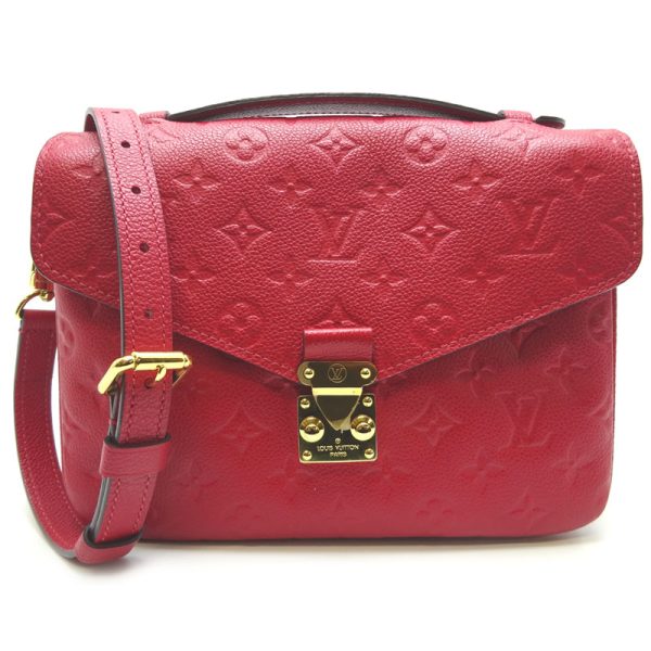 dh67265 1 Louis Vuitton Pochette Metis MM Empreinte Shoulder Bag Red