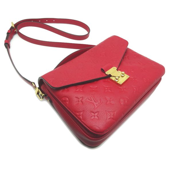 dh67265 3 Louis Vuitton Pochette Metis MM Empreinte Shoulder Bag Red