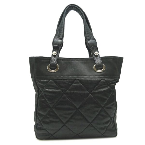 dh68073 2 Chanel Paris Biarritz Tote PM Handbag Black