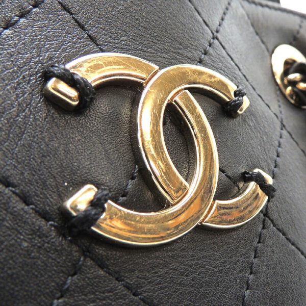 dh68283 09 Chanel Small Shopping 2Way Calf Shoulder Bag Black