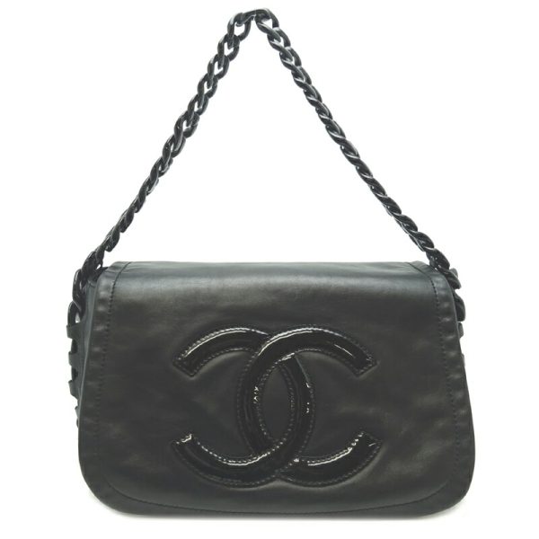 dh68463 1 Chanel Chain One Shoulder Lambskin Shoulder Bag Black