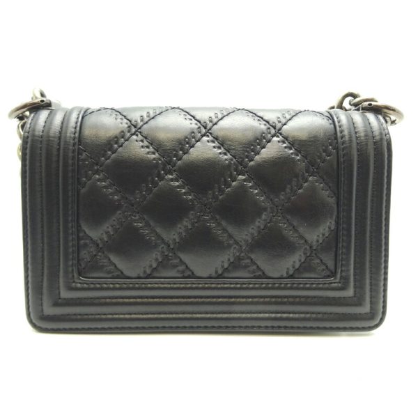 dh68637 2 Chanel Boy Chanel Mini Chain Calf Shoulder Bag Black