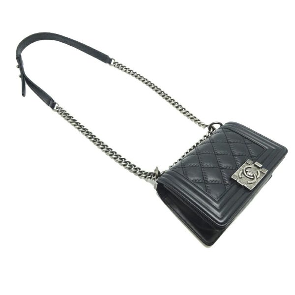 dh68637 5 Chanel Boy Chanel Mini Chain Calf Shoulder Bag Black