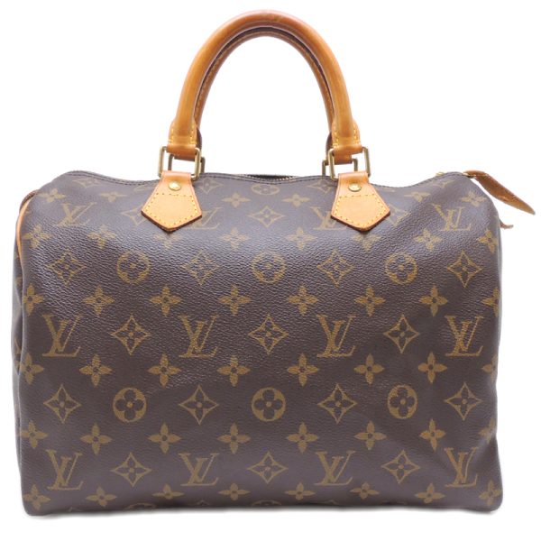 dh68775 01 Louis Vuitton Speedy 30 Monogram Handbag Brown