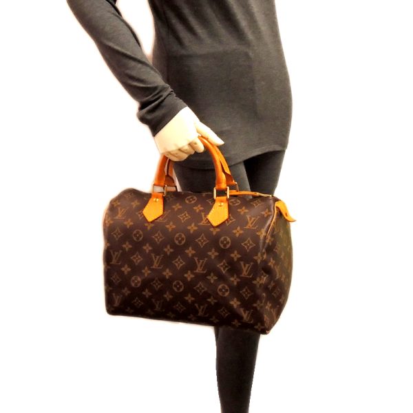 dh68775 08 Louis Vuitton Speedy 30 Monogram Handbag Brown