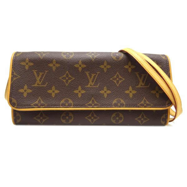 dh68805 11 Louis Vuitton Pochette Twin Gm Monogram Shoulder Bag Brown