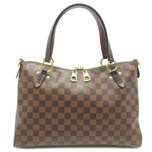 dh69155 1 Louis Vuitton Damier Duomo Hand Bag Ebene Gold Metal Fittings