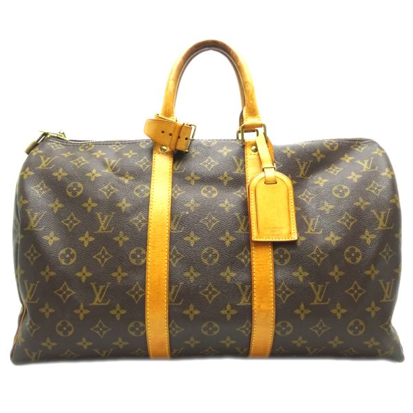 dh69207 01 Louis Vuitton Keepall 45 Monogram Bag Brown