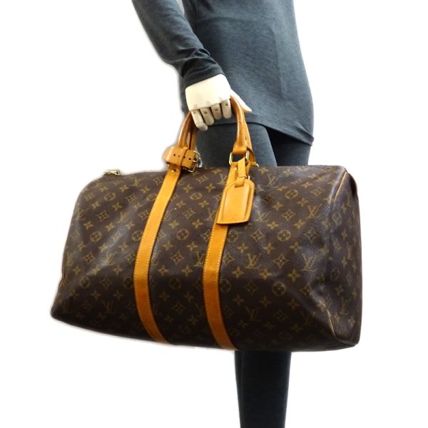 dh69207 08 Louis Vuitton Keepall 45 Monogram Bag Brown