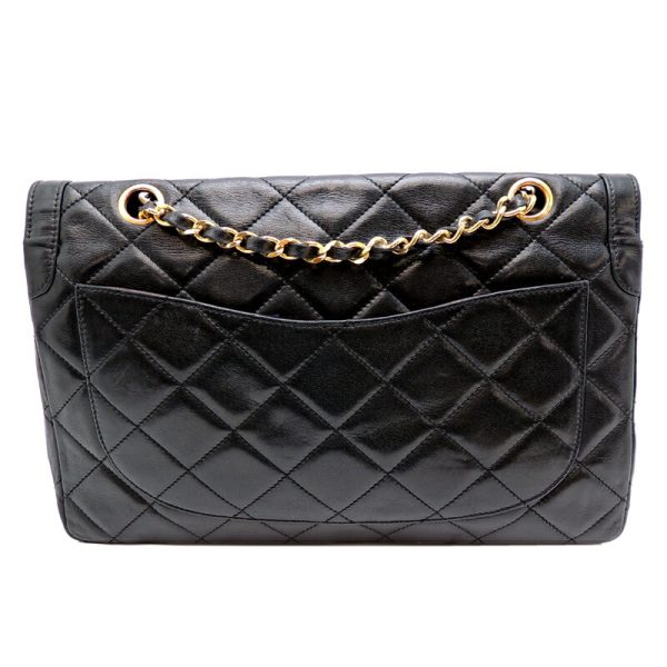 dh69422 2 Chanel Matelasse Chain Lambskin Shoulder Bag Black