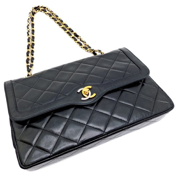 dh69422 3 Chanel Matelasse Chain Lambskin Shoulder Bag Black