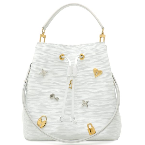 dh69540 1 Louis Vuitton Love Lock Neonoe Mm Epi Shoulder Bag White