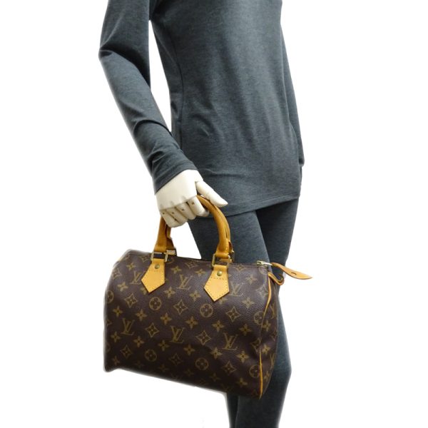 dh69558 9 Louis Vuitton Speedy 25 Monogram Handbag Brown