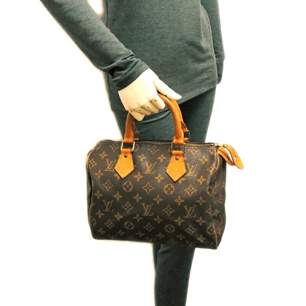 dh69590 08 Louis Vuitton Speedy 25 Monogram Handbag Brown