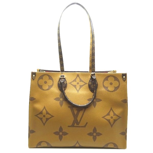 dh69623 2 Louis Vuitton On The Go Gm Reverse Shoulder Bag Brown