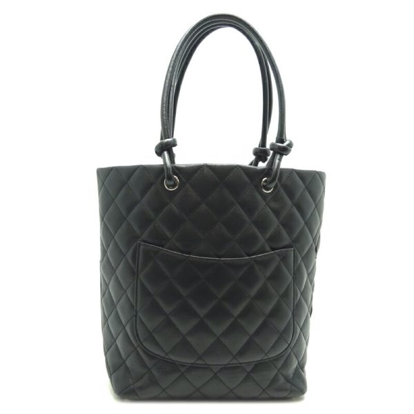 dh69801 2 Chanel Cambon Line Medium Tote Lambskin Handbag Black