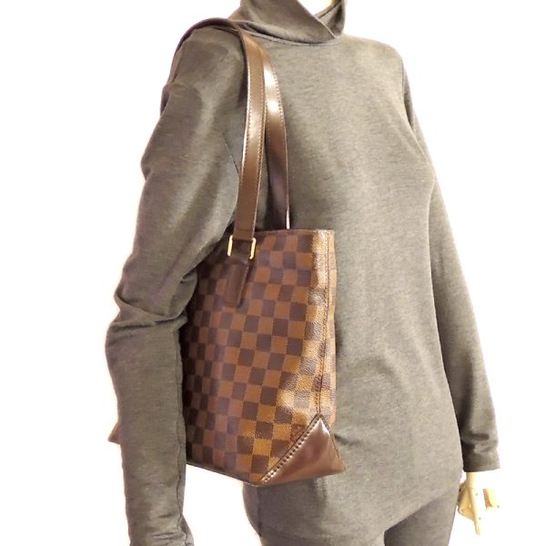 dh69896 07 Louis Vuitton Cava Piano Damier Ebene Tote Bag Brown