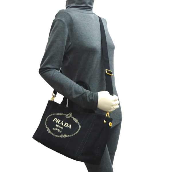 dh70090 8 Prada Handbag Canapa Black