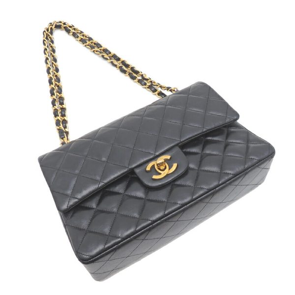 dh70121 3 Chanel Matelasse Chain Lambskin Shoulder Bag Black