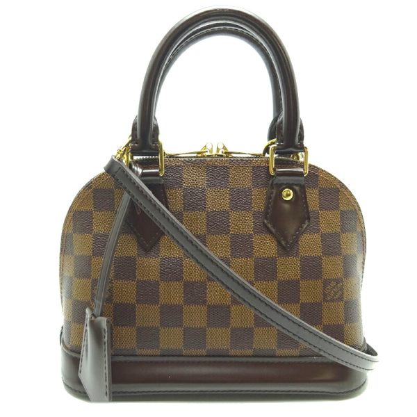 dh70164 1 Louis Vuitton Alma Bb Damier Ebene Handbag Brown