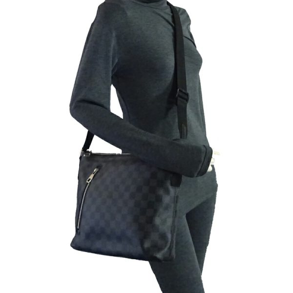 dh70170 9 Louis Vuitton Mick Pm Damier Graphite Shoulder Bag Black