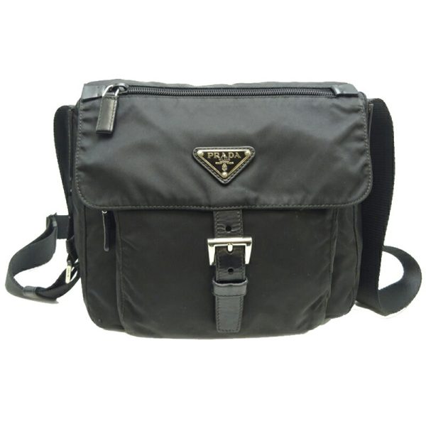 dh70188 1 Prada Nylon Shoulder Bag Black