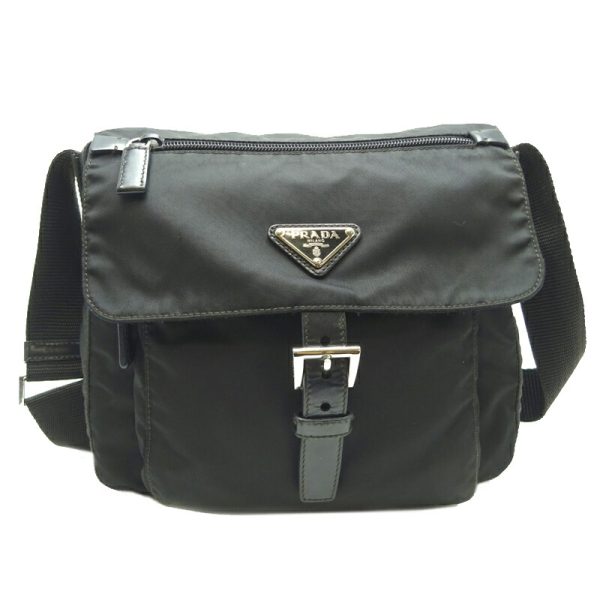 dh70189 1 Prada Nylon Shoulder Bag Black