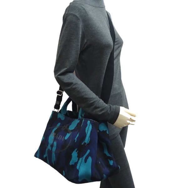 dh70237 9 Prada Tote Bag Camouflage Blue