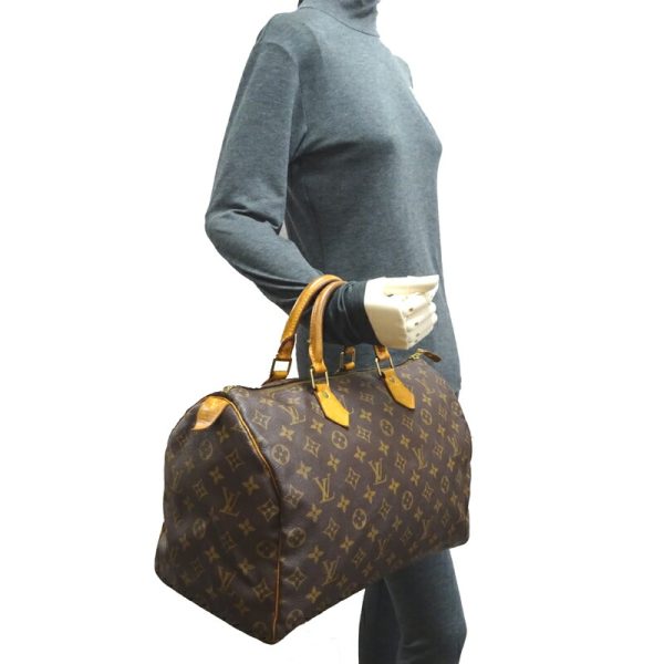 dh70265 9 Louis Vuitton Speedy 35 Monogram Handbag Brown