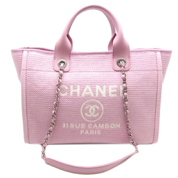 dh70370 1 Chanel Cocomark Small Shopping Mixed Fiber Tote Bag Pink