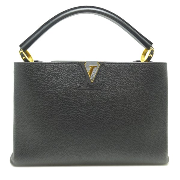 dh70373 1 Louis Vuitton Capucines MM Taurillon Handbag Black