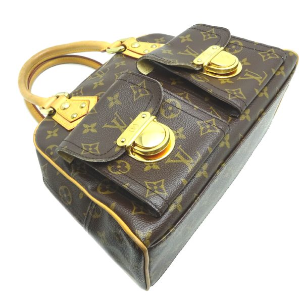 dh70404 3 Louis Vuitton Manhattan PM Monogram Handbag Brown