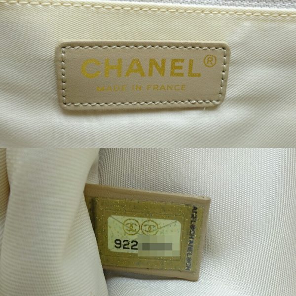 dh70407 6 Chanel Line Tote Nylon Shoulder Bag Beige