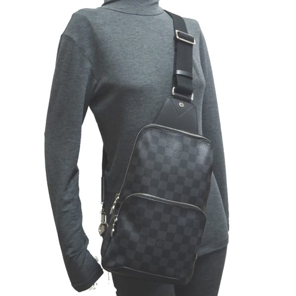 dh70493 9 Louis Vuitton Avenue Sling Bag Damier Graphite Body Bag Black