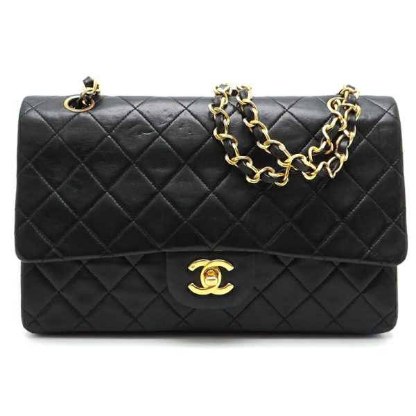 dh70641 1 Chanel Matelasse 25 Chain Lambskin Shoulder Bag Black