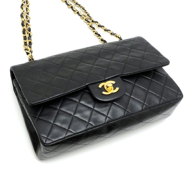 dh70641 3 Chanel Matelasse 25 Chain Lambskin Shoulder Bag Black