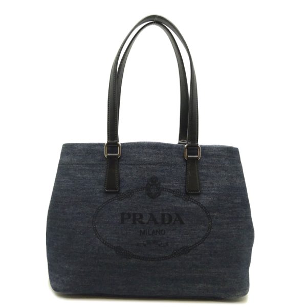 dh70844 1 Prada Denim Shoulder Bag Tote Blue