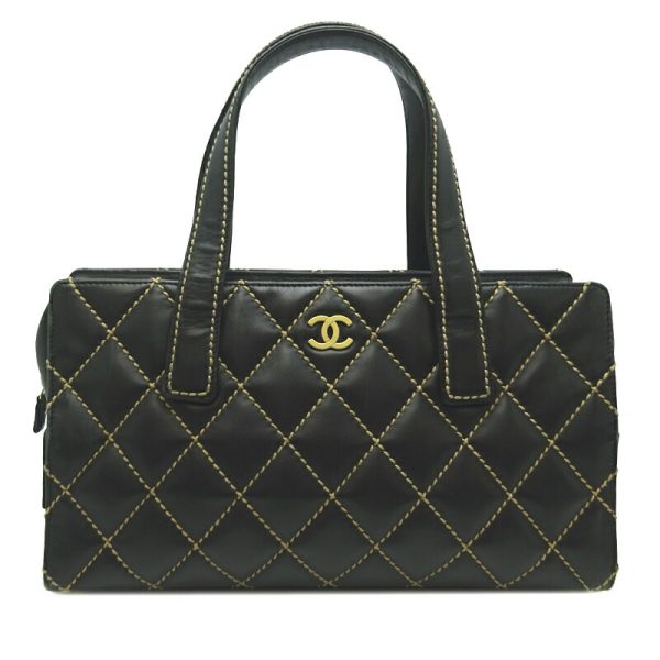 dh71347 1 Chanel Wild Stitch Calf Handbag Black