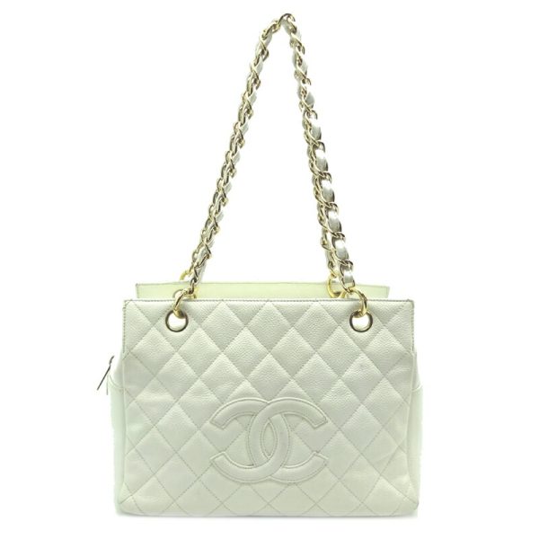 dh71348 1 Chanel Matelasse 25 Chain Caviar Skin Shoulder Bag White