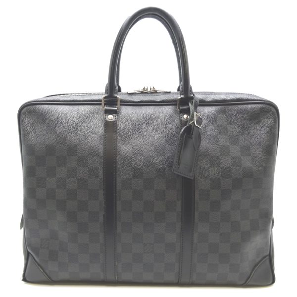 dh71354 1 Louis Vuitton Porte Document Voyage Damier Graphite Bag Black