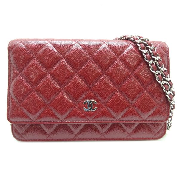 dh71608 1 Chanel Matelasse Chain Wallet Caviar Skin Long Wallet Bordeaux