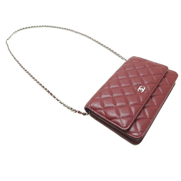 dh71608 3 Chanel Matelasse Chain Wallet Caviar Skin Long Wallet Bordeaux