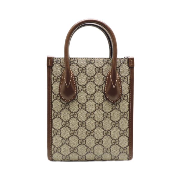 dh71633 2 Gucci GG Pattern Tote GG Bag Brown