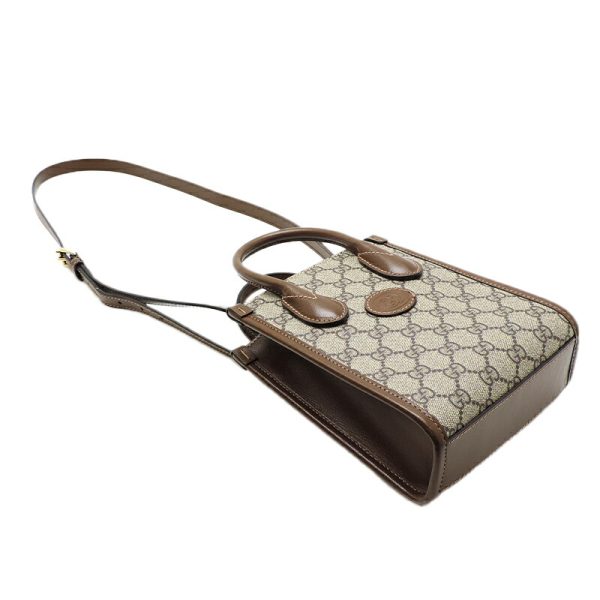 dh71633 3 Gucci GG Pattern Tote GG Bag Brown