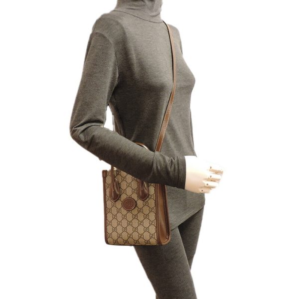 dh71633 8 Gucci GG Pattern Tote GG Bag Brown