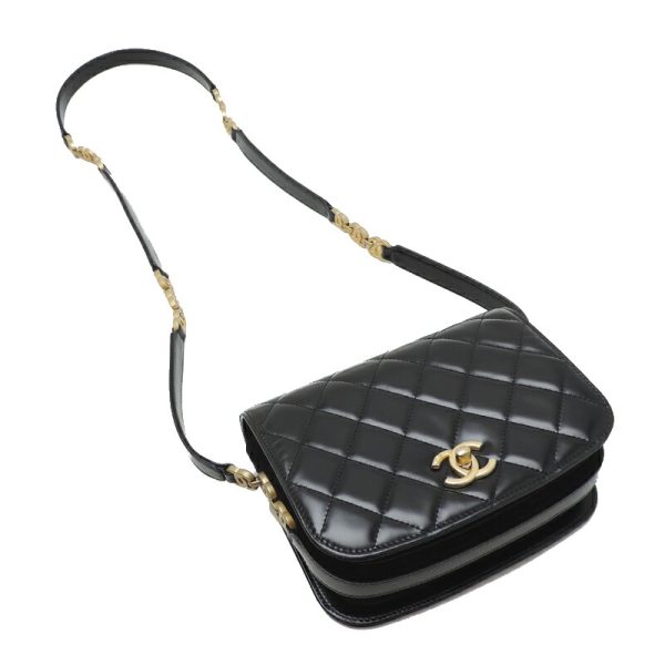 dh71759 3 Chanel Matelasse Mini Messenger Suede Shoulder Bag Black